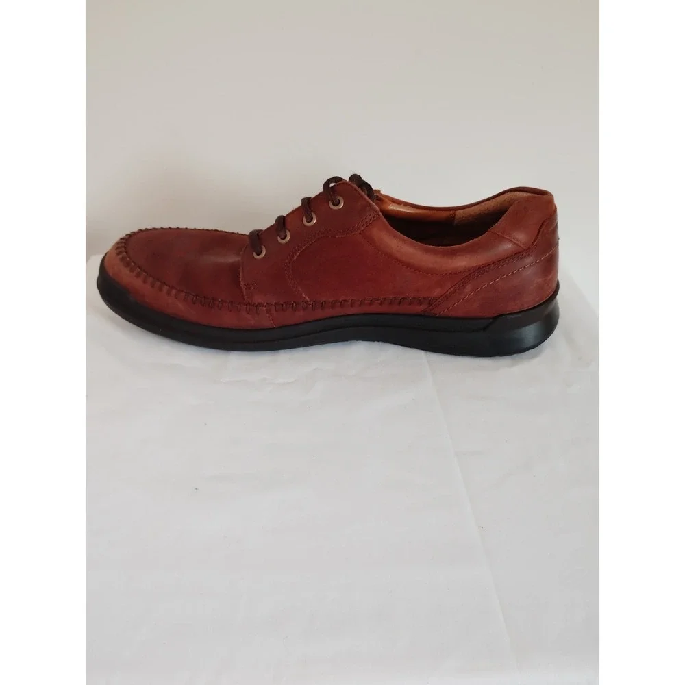 ECCO Seawalker Tie Brown Leather Casual Oxford Old Money Comfort Shoes Men EU 48
